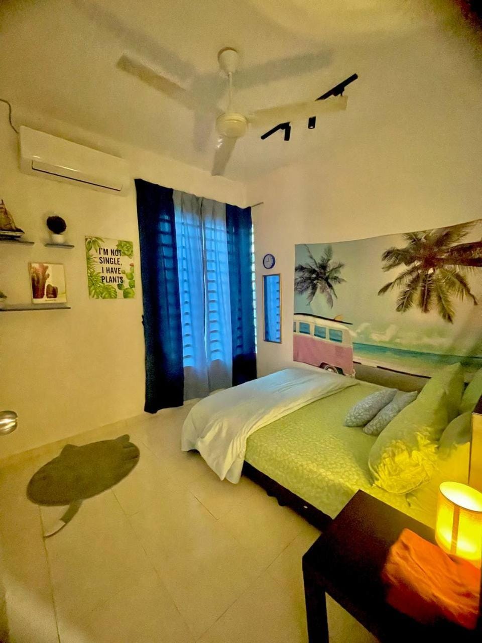 Bed, Bedroom, air conditioner