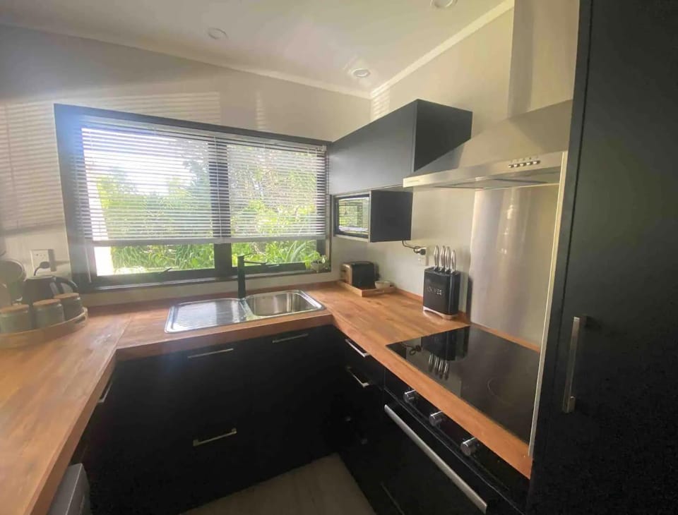 Kitchen or kitchenette, dishwasher, stove, toaster