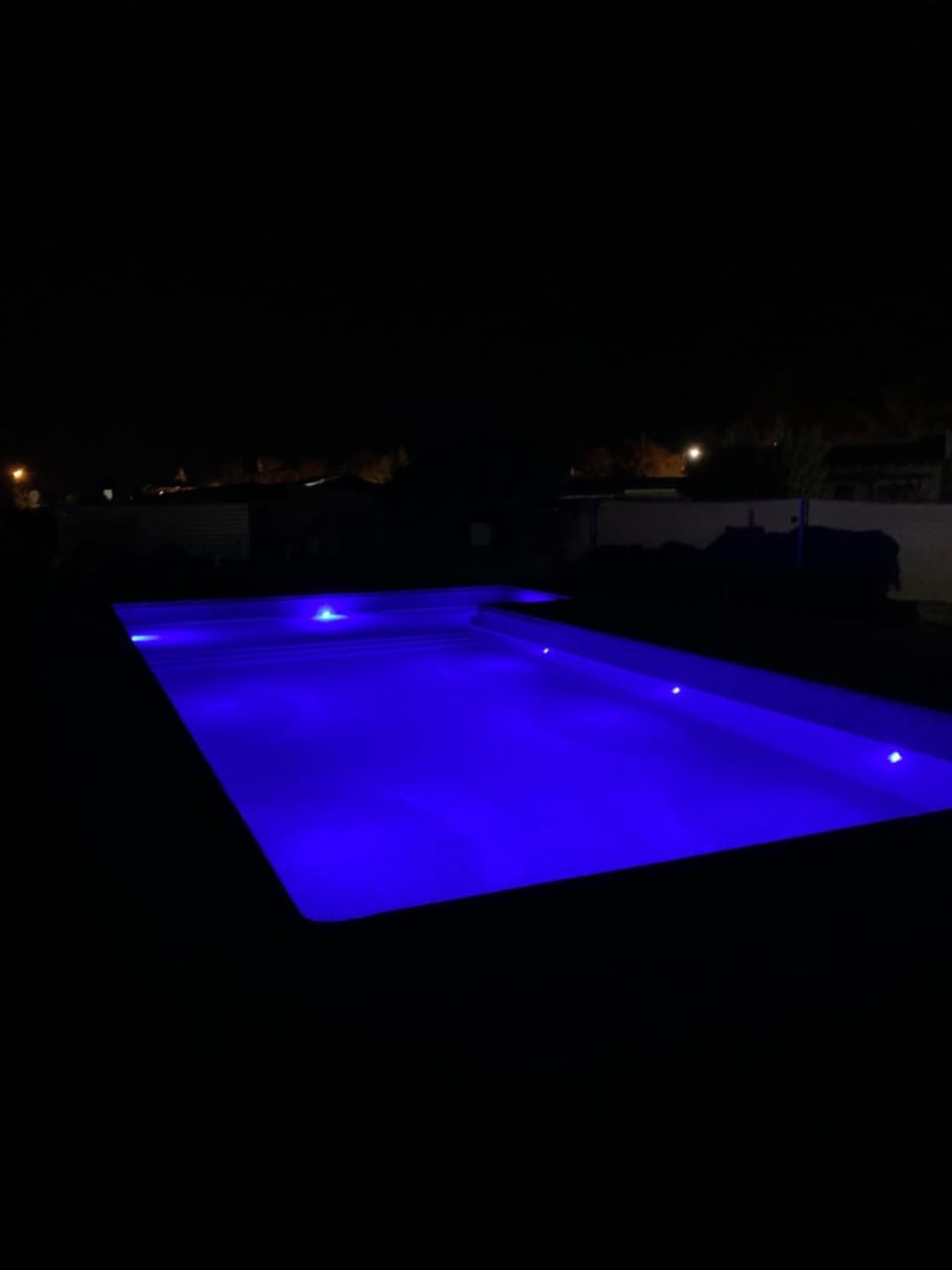 Night, Pool view, Swimming pool