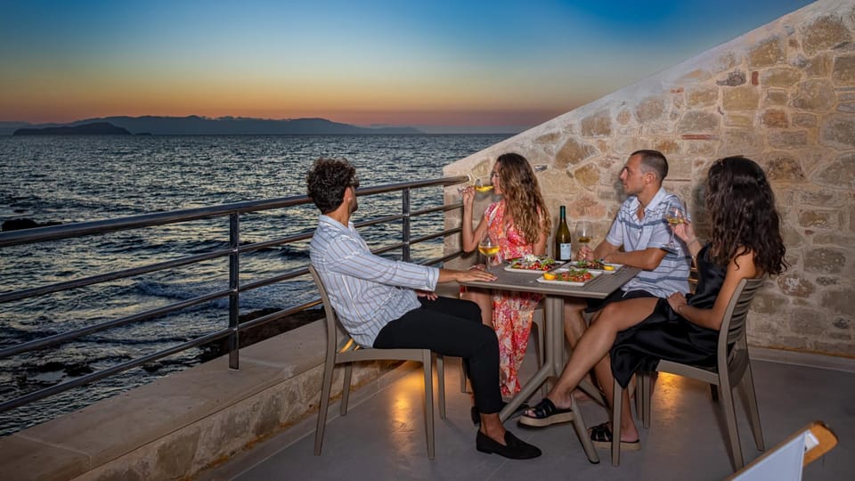 People, View (from property/room), Balcony/Terrace, Guests, Sea view, Sunset, group of guests, furniture, internet