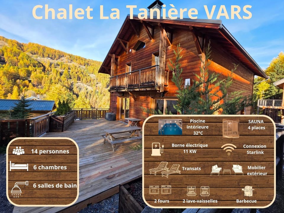 Chalet La Tanière 14 Pers - piscine chauffée et sauna - Vars Saint Marcellin Chalet in Piedmont