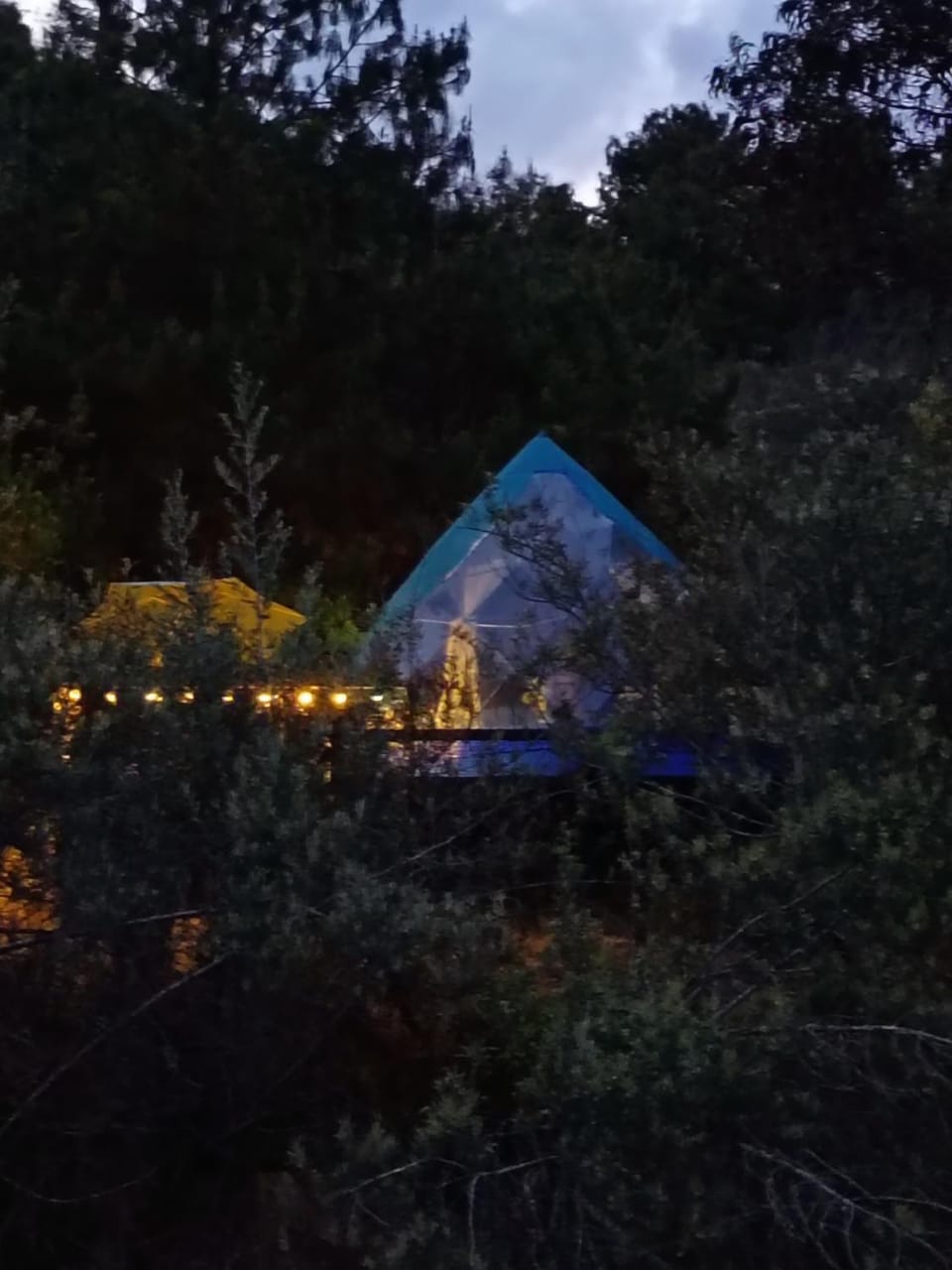 Glamping blue. Luxury tent in Cundinamarca, Colombia