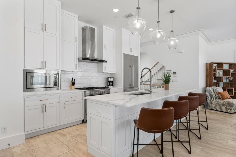 Kitchen or kitchenette, Seating area, Dining area, dishwasher, oven, stove, toaster