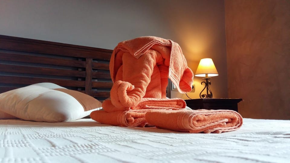 Bed, Photo of the whole room, Bedroom, towels