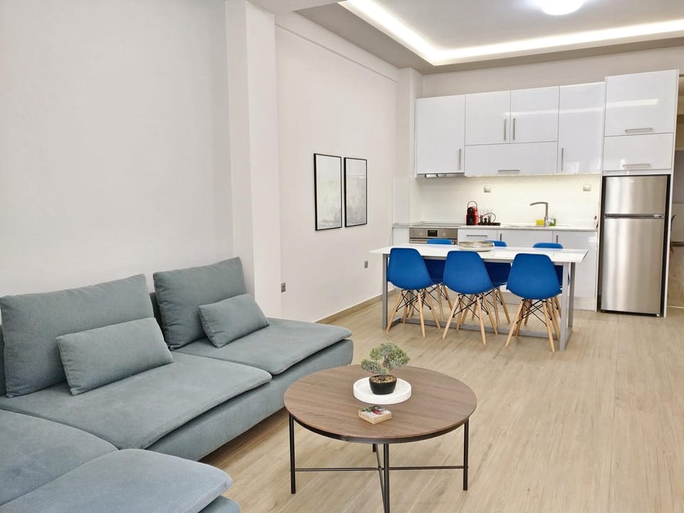 Living room, kitchen