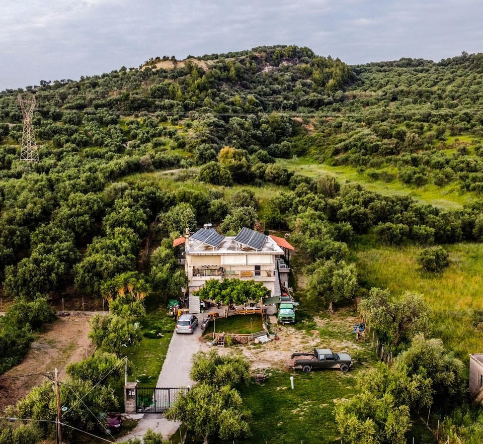 Property building, Spring, Natural landscape, Bird's eye view, Mountain view, Parking