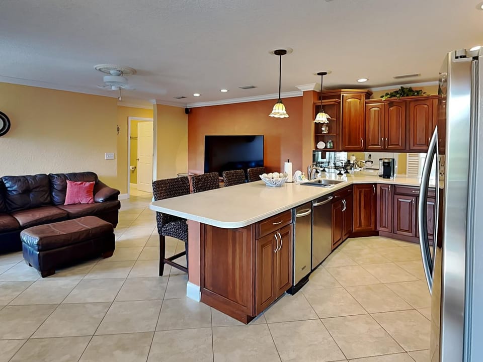 Kitchen or kitchenette, Living room, Seating area, dishwasher, furniture, kitchen