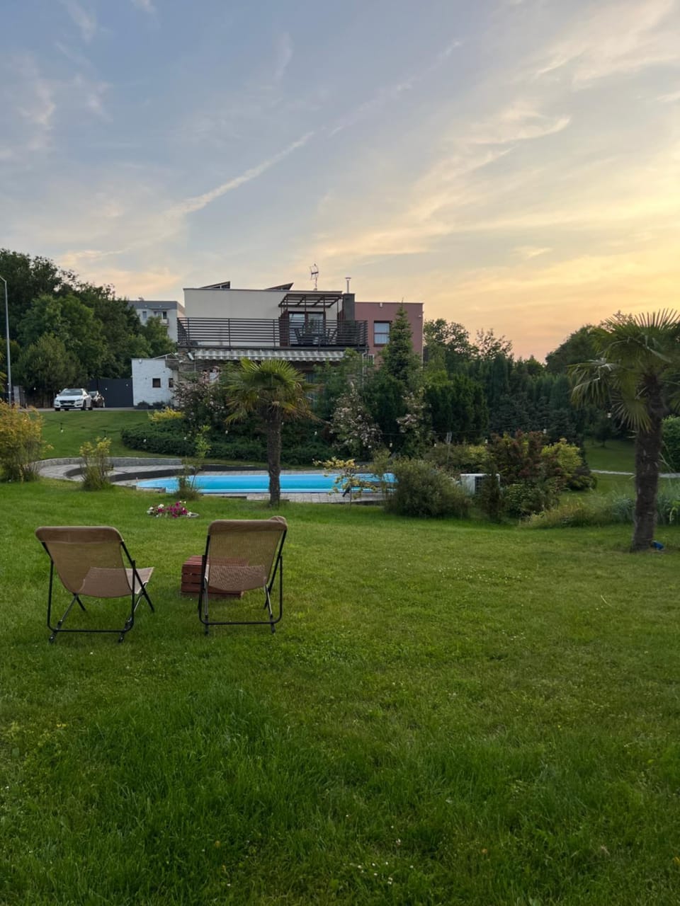 Property building, Natural landscape, Garden, Pool view, Swimming pool