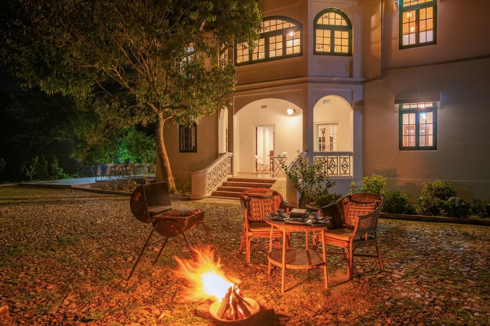 Property building, Night, BBQ facilities, Seating area