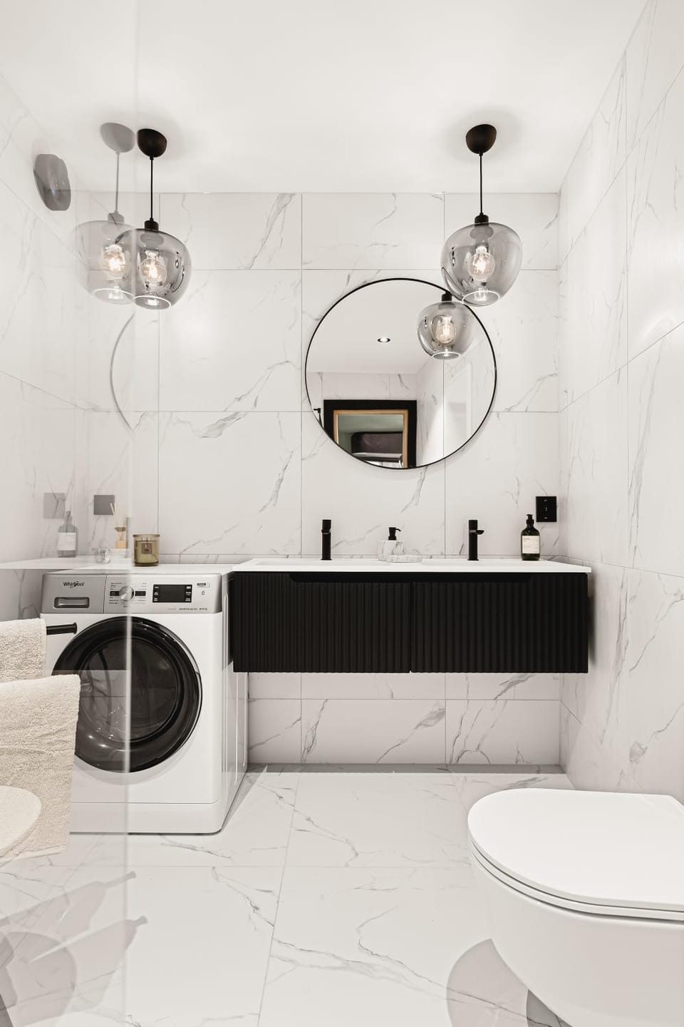 Toilet, Bathroom, washing machine, dryer