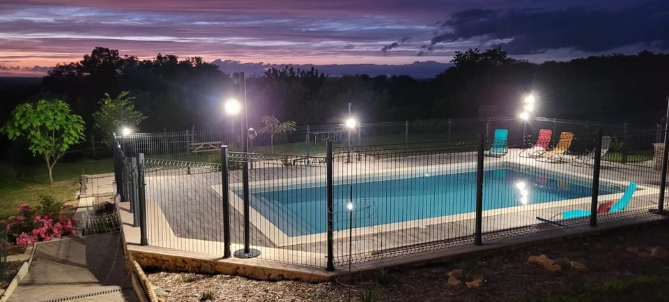 Night, View (from property/room), Swimming pool