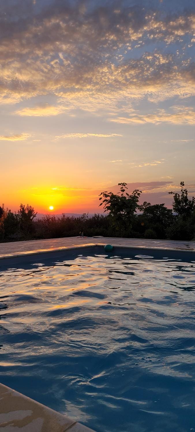 Natural landscape, Activities, Pool view, Swimming pool, Sunset