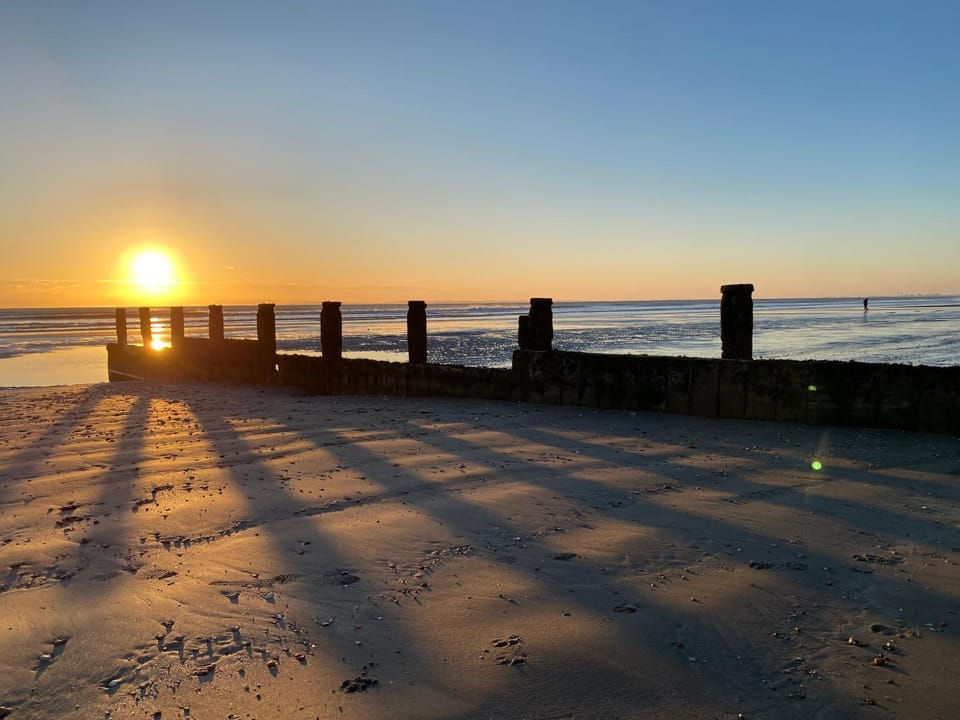 Beach, Sea view, Sunset