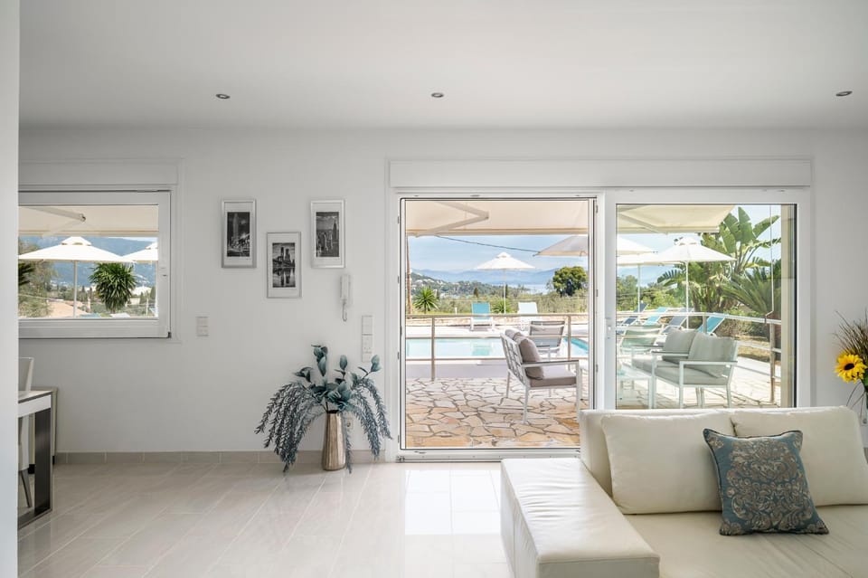 Patio, Balcony/Terrace, Living room, Seating area, Pool view, Swimming pool
