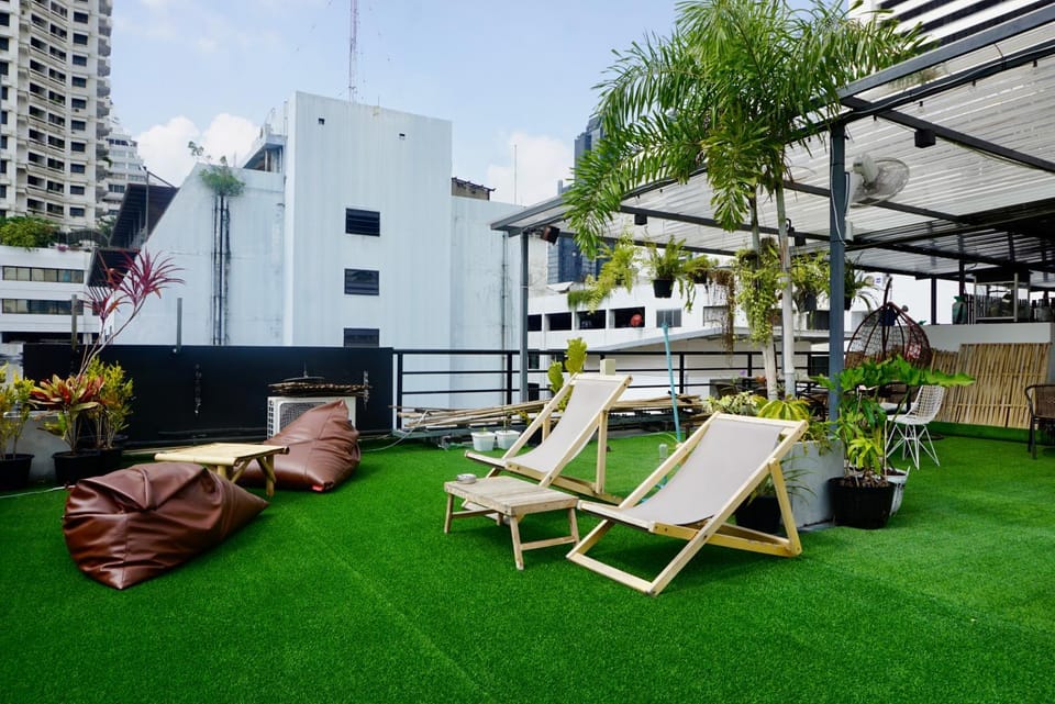 Garden, City view, sunbed