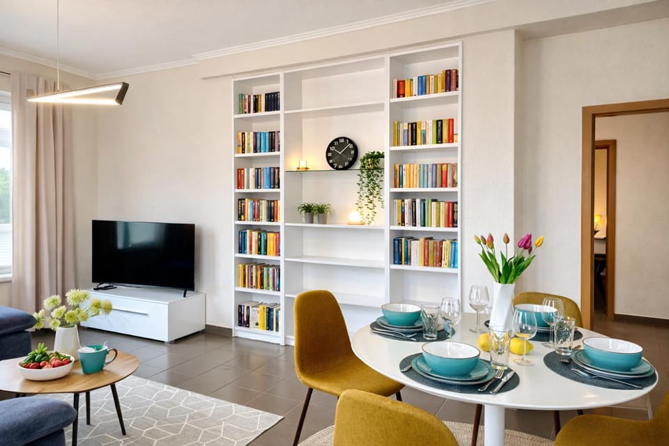 Library, TV and multimedia, Living room, Seating area, Dining area, Evening entertainment
