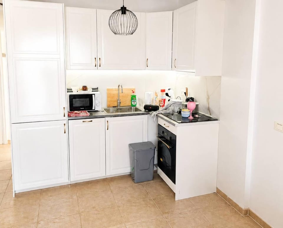 Kitchen or kitchenette, oven, stove
