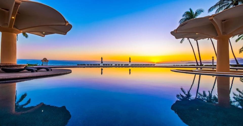Sea view, Swimming pool, Sunset