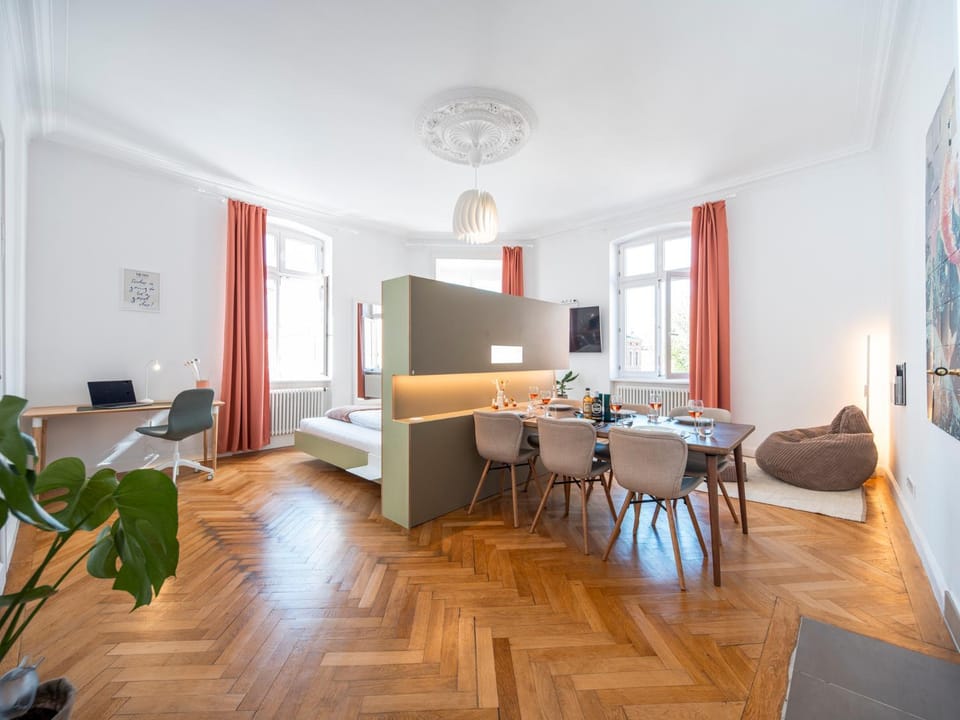 Communal lounge/ TV room, Bed, View (from property/room), Photo of the whole room, Seating area, Dining area, Bedroom