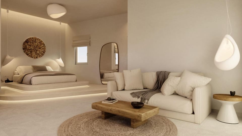 Bed, Living room, Photo of the whole room, Seating area, Bedroom