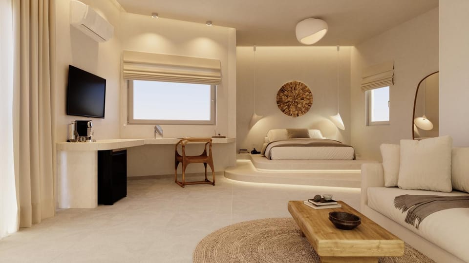 Bed, TV and multimedia, Living room, Photo of the whole room, Seating area, Bedroom