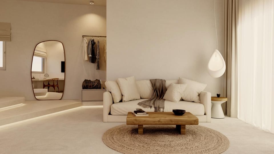 Bed, Living room, Photo of the whole room, Seating area