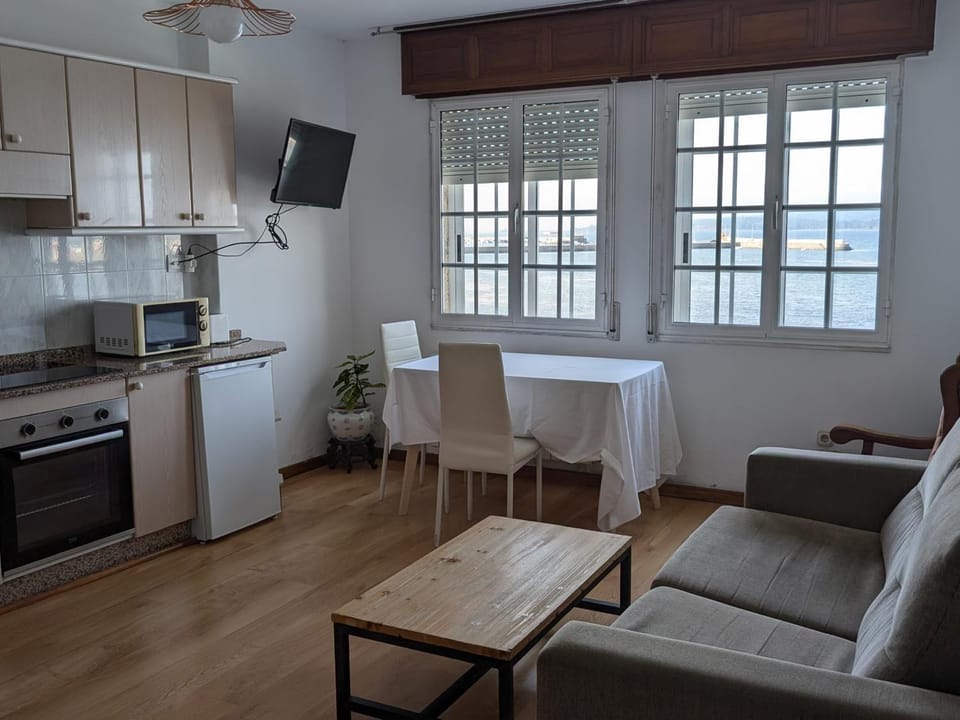 Living room, Sea view, kitchen