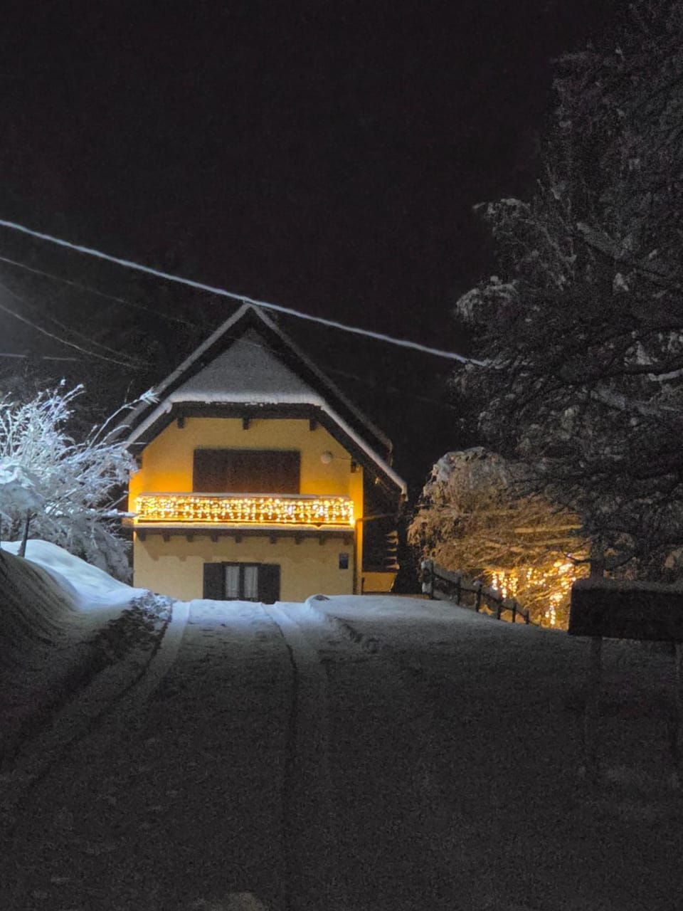 Property building, Night, Winter, Parking