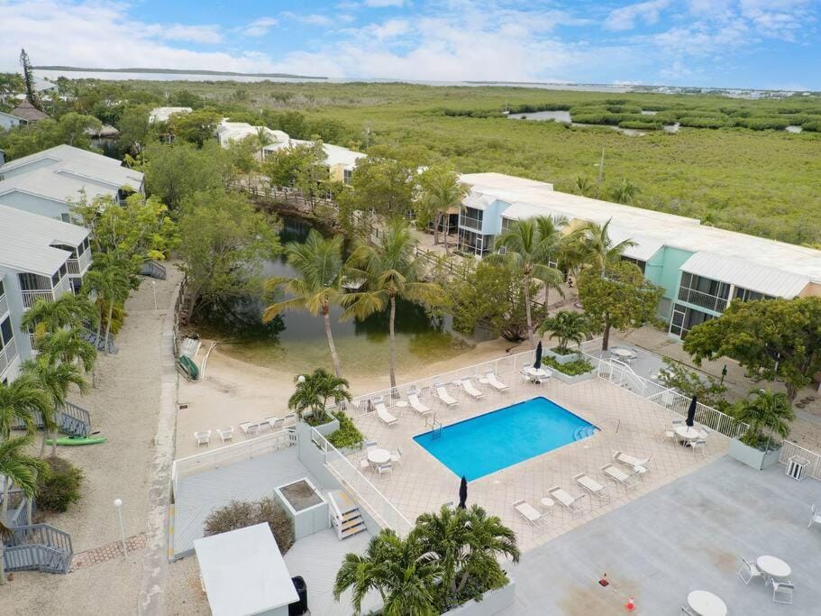 Overlooking Lagoon and Pool House in Key Largo