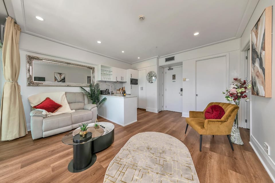 Living room, kitchen