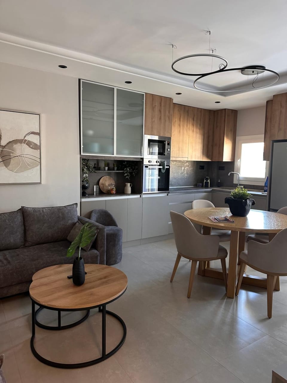 Living room, kitchen