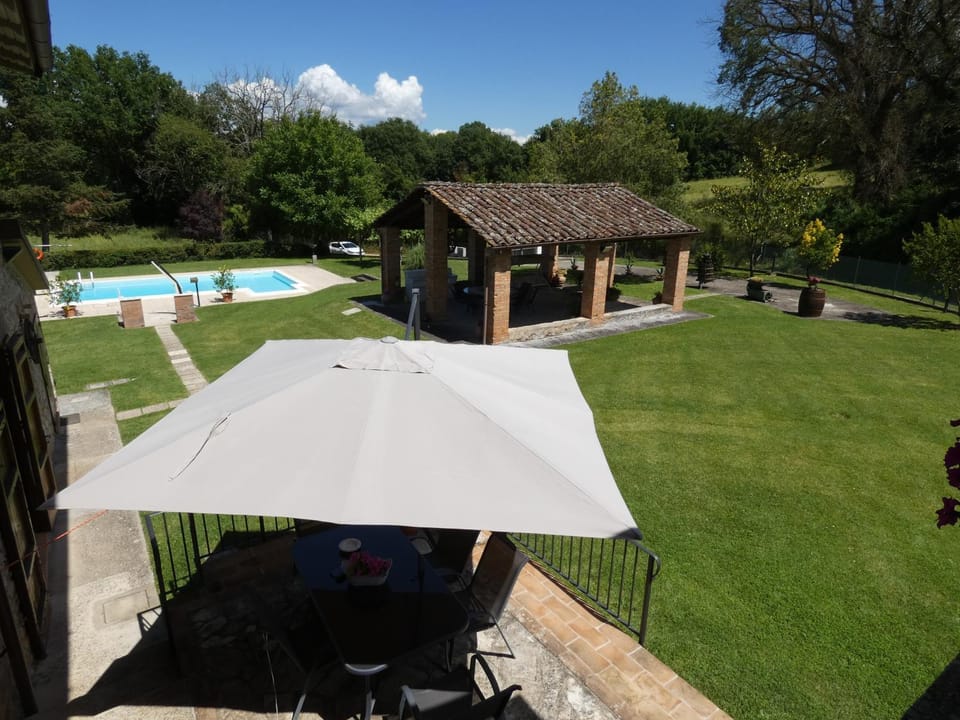 Property building, Patio, Natural landscape, Garden, Swimming pool