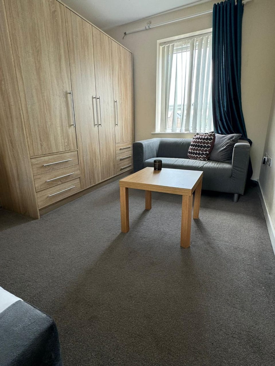 Seating area, wardrobe