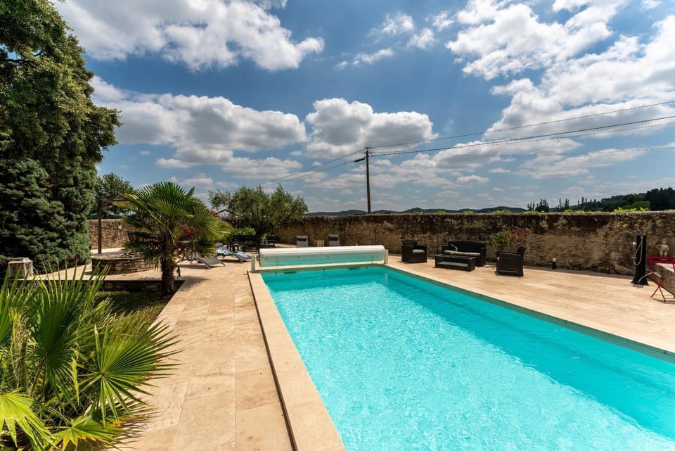 Property building, Living room, Swimming pool