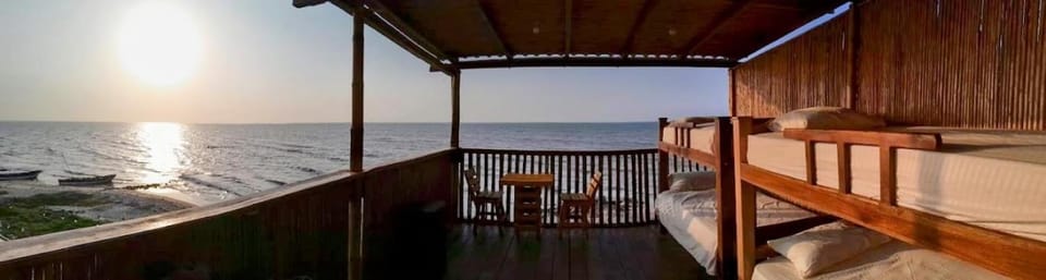Property building, Bed, Day, Natural landscape, View (from property/room), Balcony/Terrace, Photo of the whole room, Dining area, Bedroom, Sea view, Sunrise, Sunset