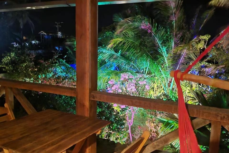 Night, Balcony/Terrace, Dining area, Garden view