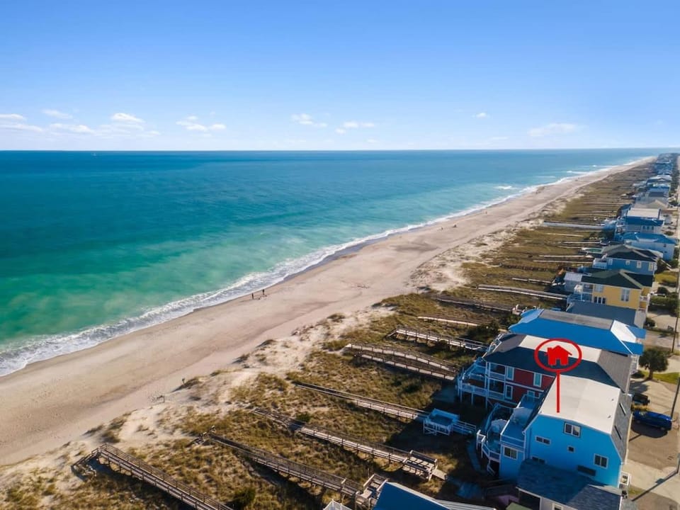 Pure Paradise by Carolina Getaway Oceanfront with Pool & Views on Kure Beach House in Kure Beach