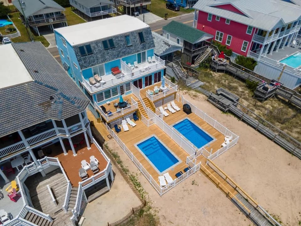 Pure Paradise by Carolina Getaway Oceanfront with Pool & Views on Kure Beach House in Kure Beach