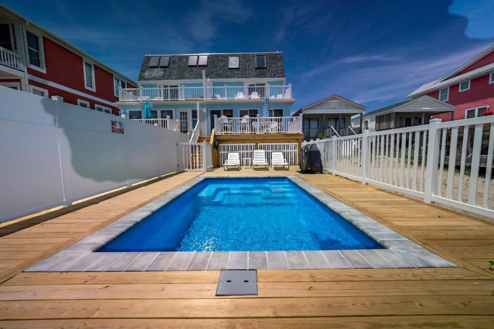 Pure Paradise by Carolina Getaway Oceanfront with Pool & Views on Kure Beach House in Kure Beach