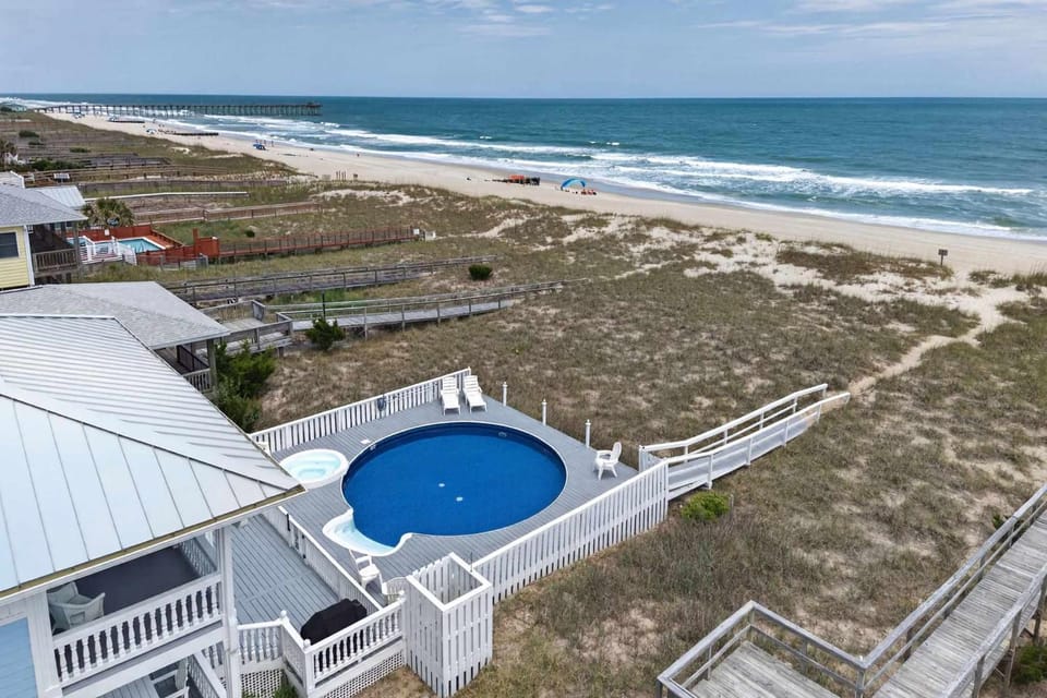 SEA2SKY Ocean front private pool and spa House in Kure Beach