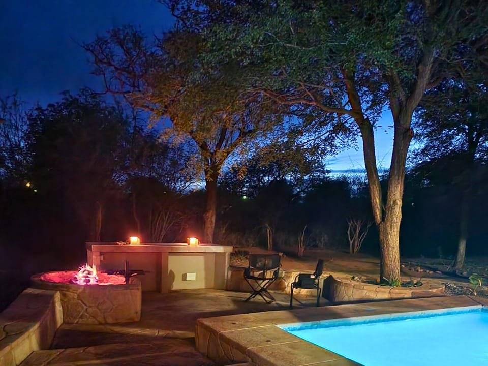 Night, Natural landscape, Garden view, Pool view, Swimming pool