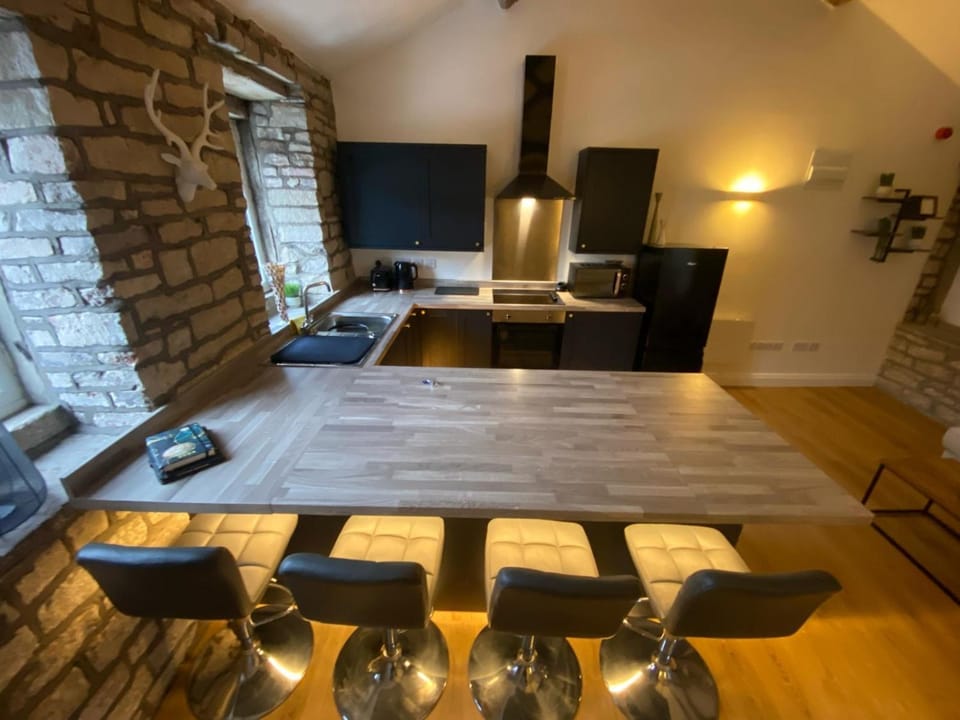 Kitchen or kitchenette, Dining area, dishwasher, stove