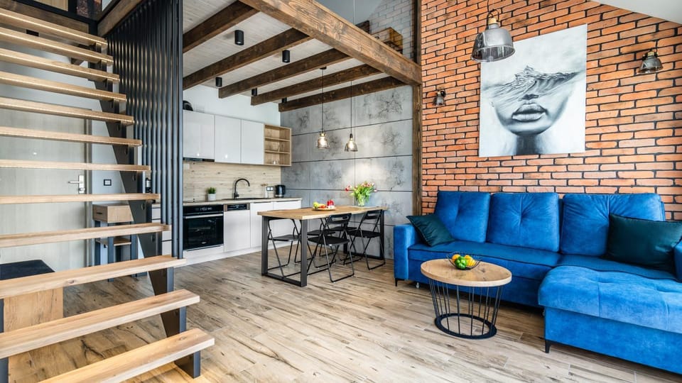 Kitchen or kitchenette, Living room, Seating area, Dining area, stove