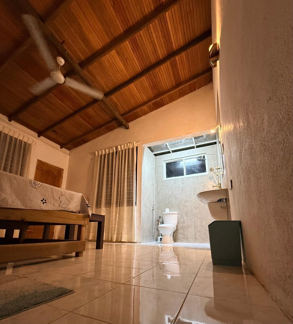 Shower, Bed, Bedroom