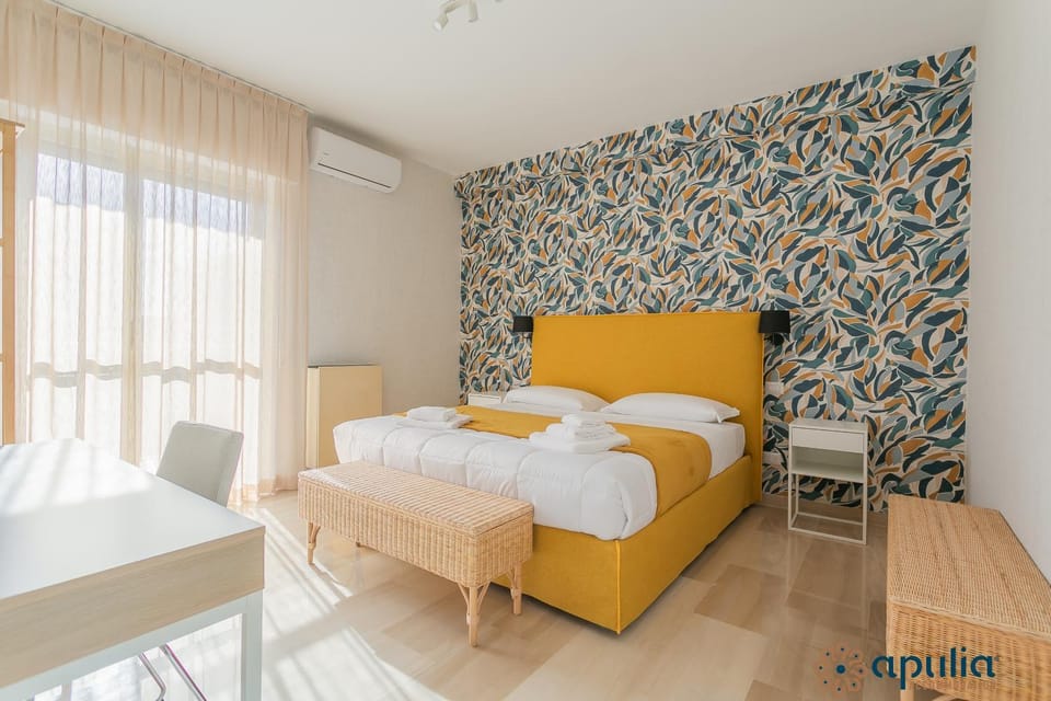 Photo of the whole room, Bedroom, towels, air conditioner