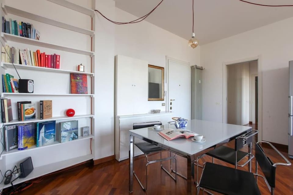 Library, Living room, Seating area, Dining area