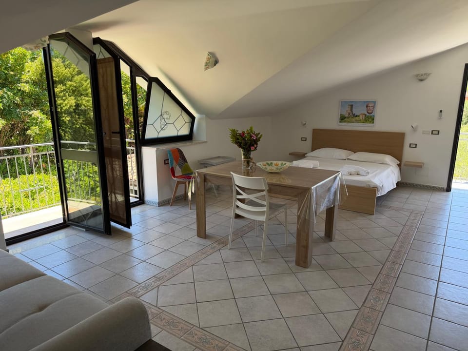 Patio, Seating area, Dining area, Bedroom