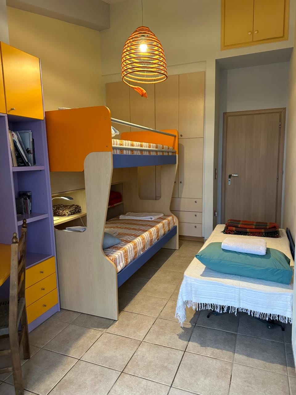 Bed, Photo of the whole room, Bedroom, bunk bed, wardrobe