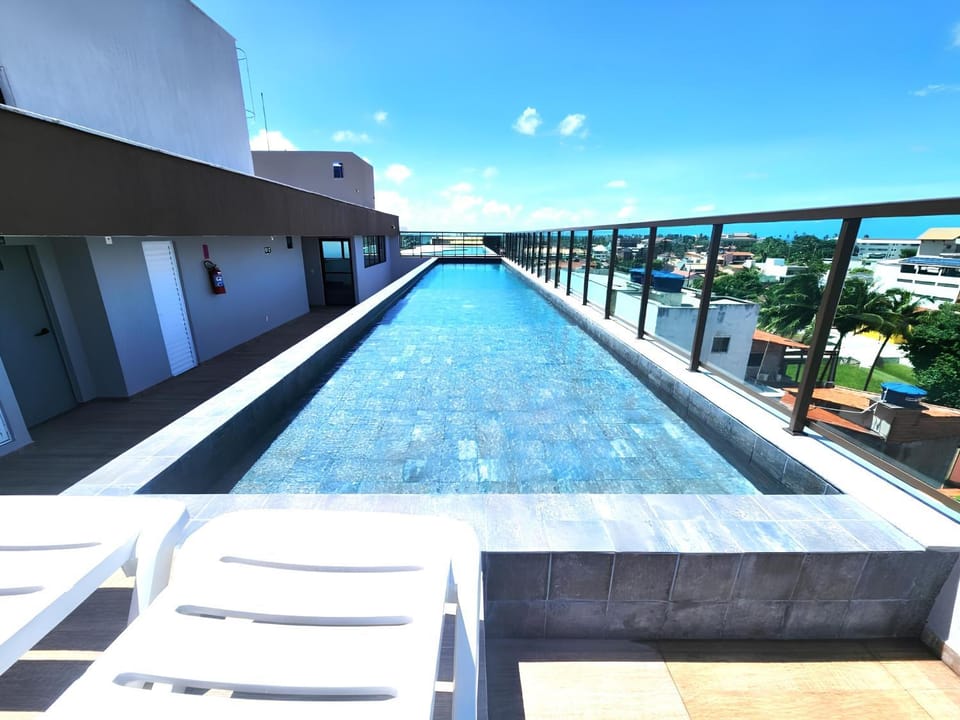 View (from property/room), Balcony/Terrace, City view, Swimming pool