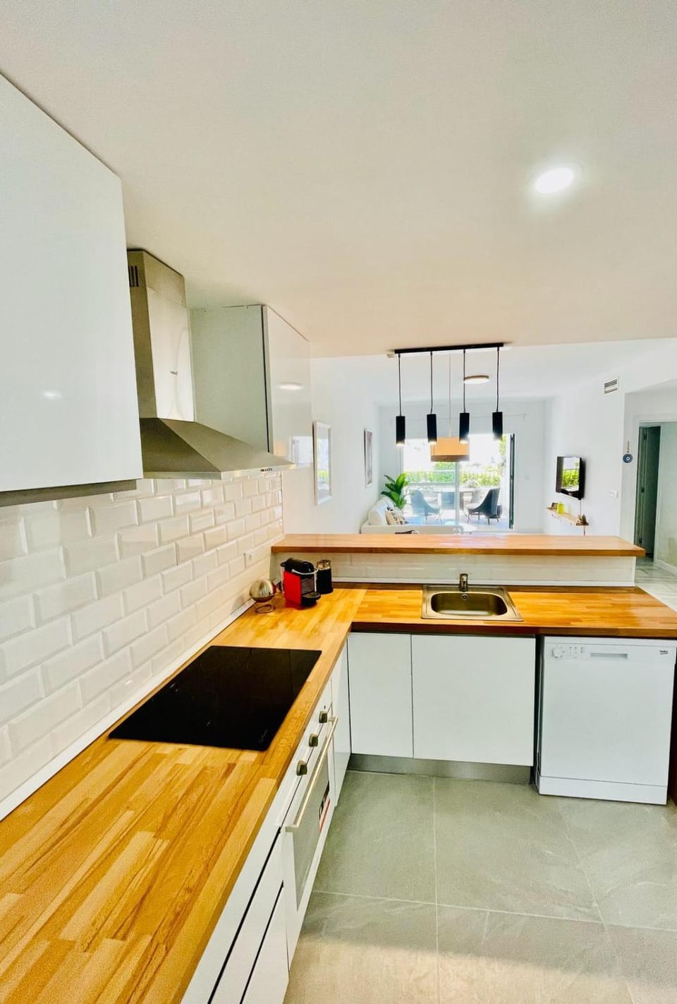 Kitchen or kitchenette, dishwasher